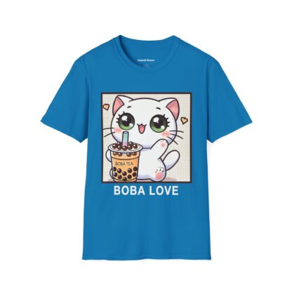 Boba Love Kawaii Style Cute Kitten Drinking Boba Tea T-Shirt - Image 8