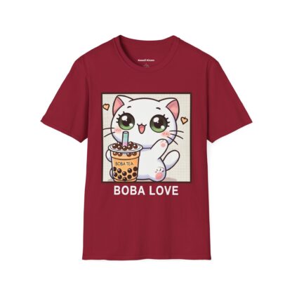 Boba Love Kawaii Style Cute Kitten Drinking Boba Tea T-Shirt - Image 13