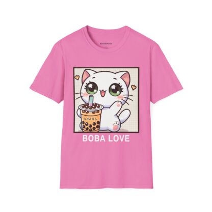 Boba Love Kawaii Style Cute Kitten Drinking Boba Tea T-Shirt - Image 11