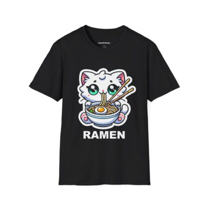 Ramen Kawaii Style Cute Kitten Eating a Bowl of Ramen T-Shirt - Image 4
