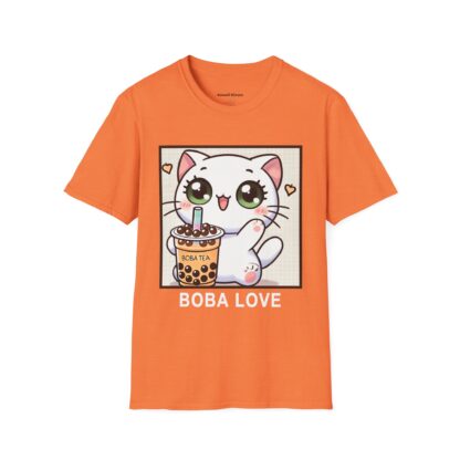 Boba Love Kawaii Style Cute Kitten Drinking Boba Tea T-Shirt