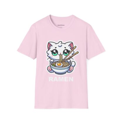 Ramen Kawaii Style Cute Kitten Eating a Bowl of Ramen T-Shirt - Image 2