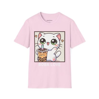 Boba Love Kawaii Style Cute Kitten Drinking Boba Tea T-Shirt - Image 10