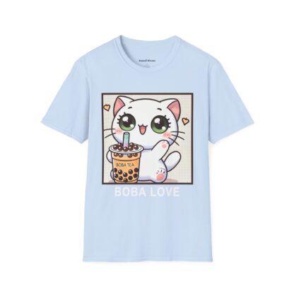Boba Love Kawaii Style Cute Kitten Drinking Boba Tea T-Shirt - Image 7