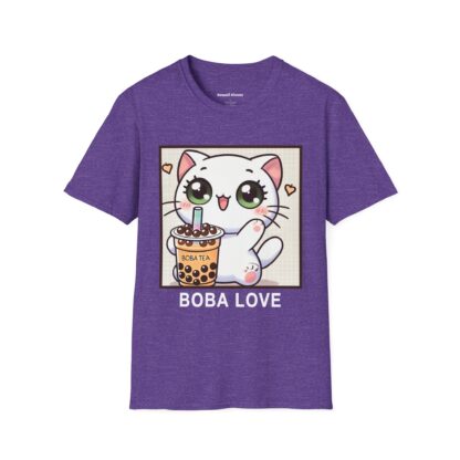Boba Love Kawaii Style Cute Kitten Drinking Boba Tea T-Shirt - Image 9