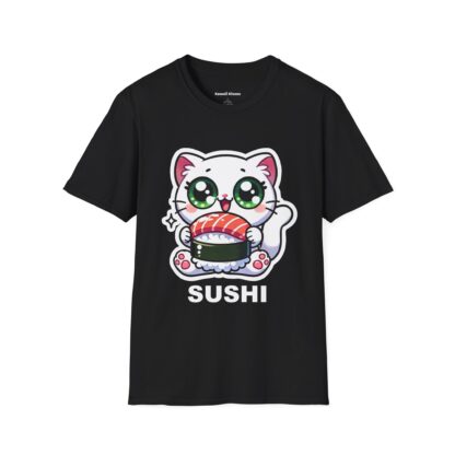 Sushi Kawaii Style Cute Kitten with Sushi T-Shirt - Image 4
