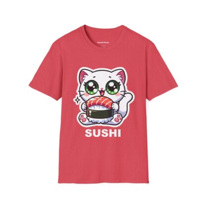 Sushi Kawaii Style Cute Kitten with Sushi T-Shirt - Image 13